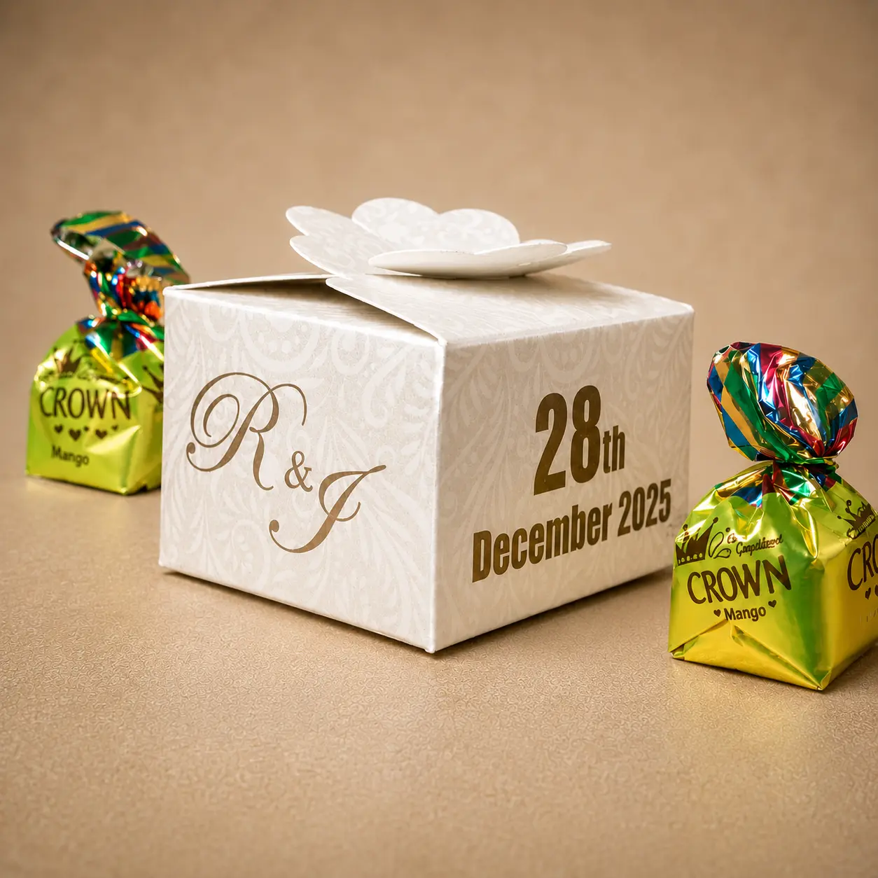 White Floral Bid Box