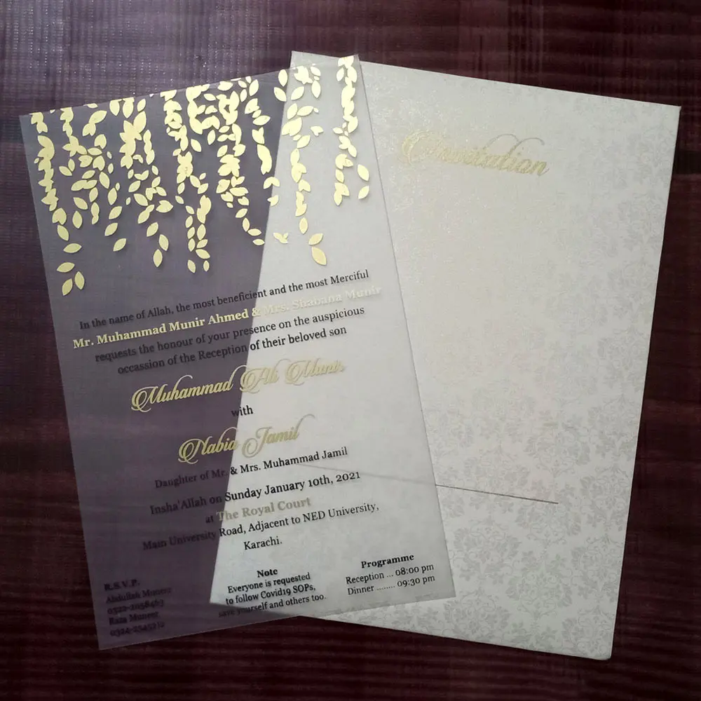 Gold Leaf PVC Insert Card