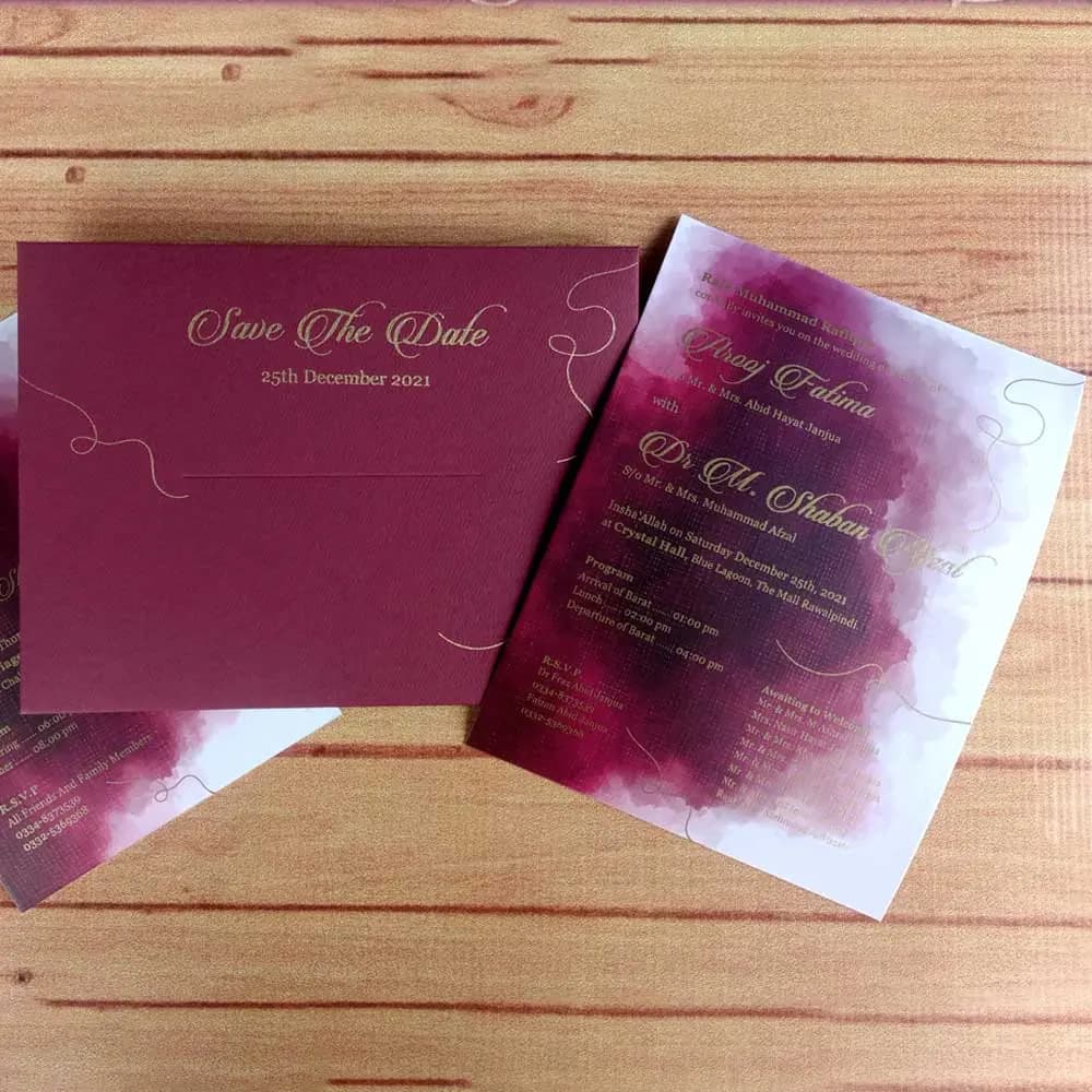 Maroon Save the Date Creative Card