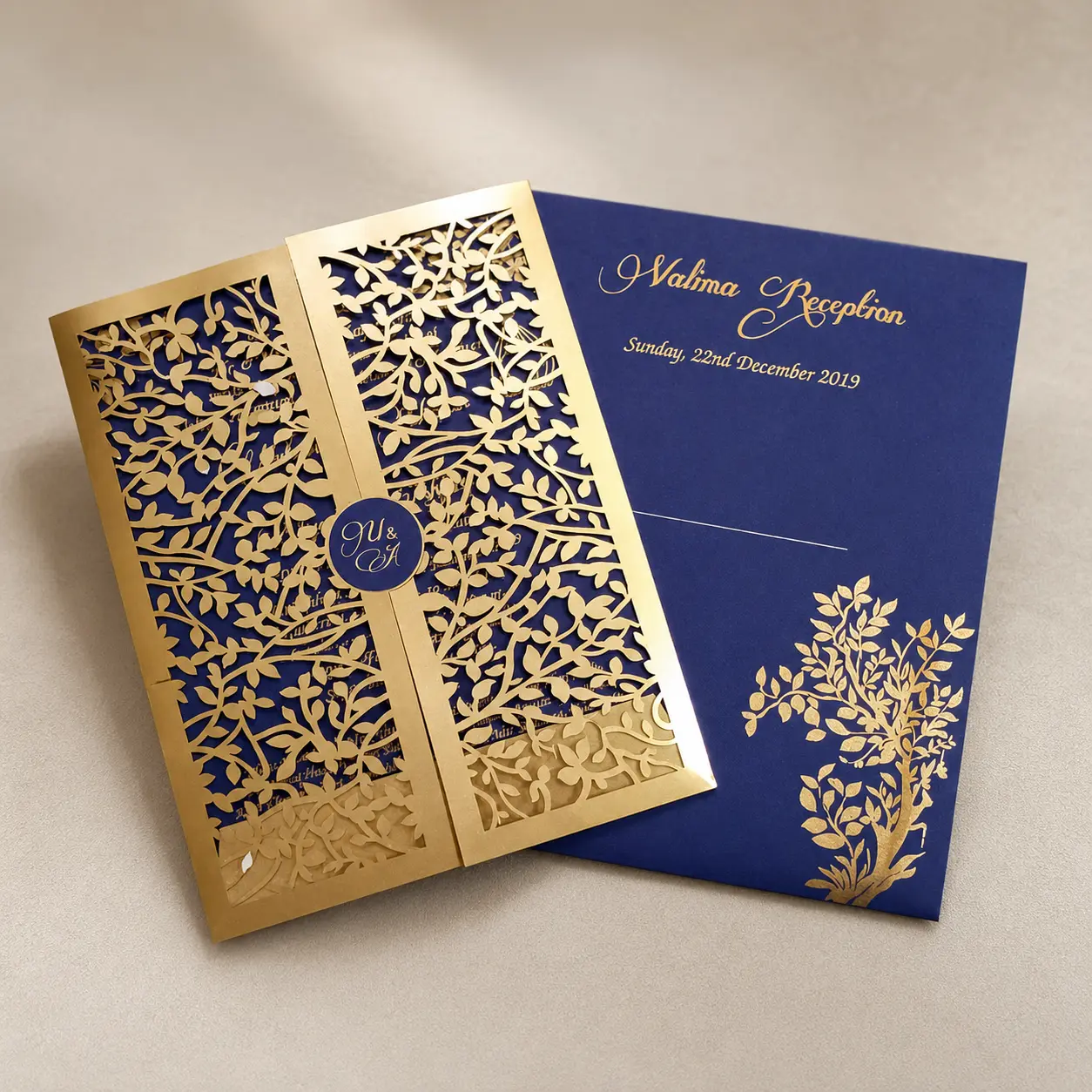 Gold Laser Cut Tree Card