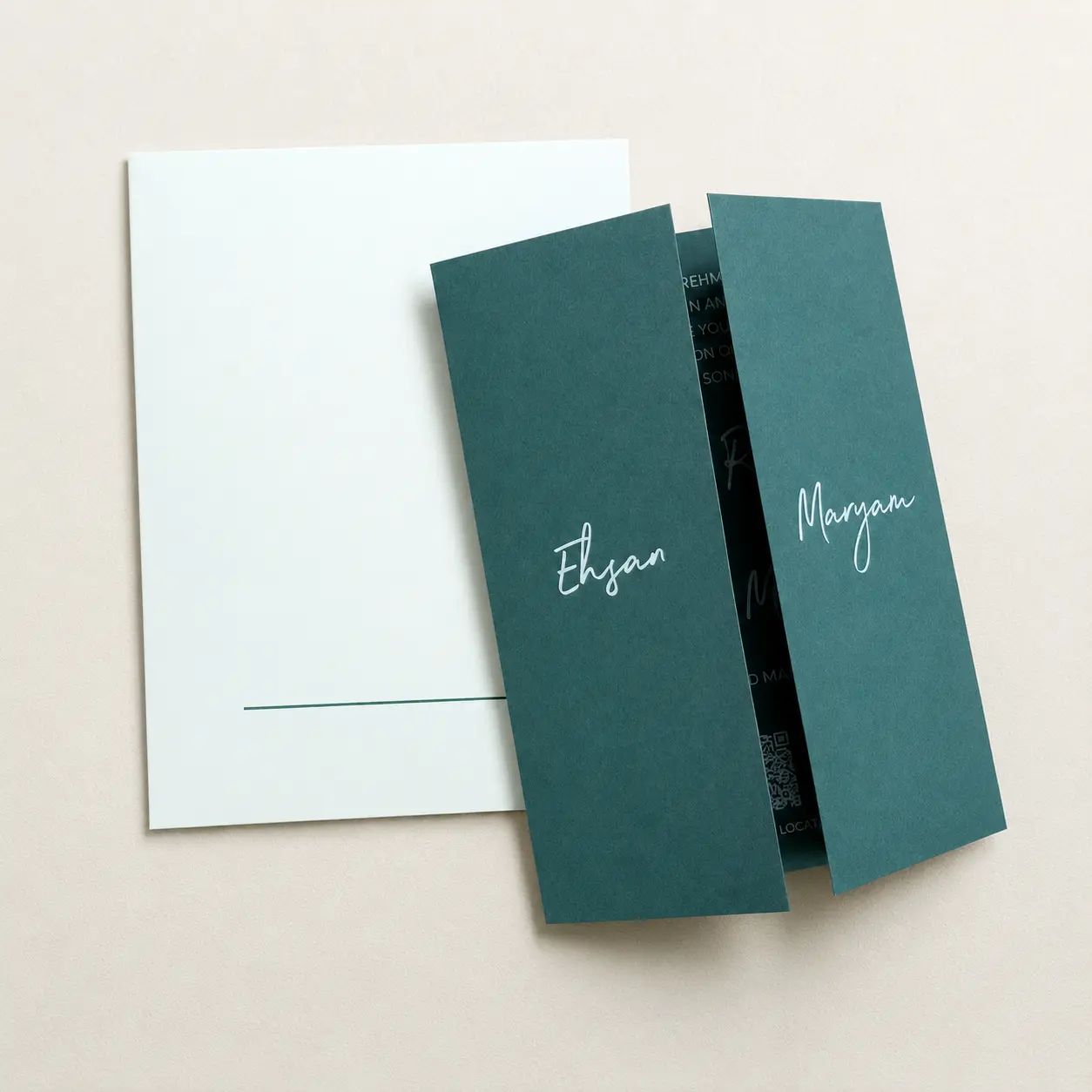 Teal Tri Fold Creative Card